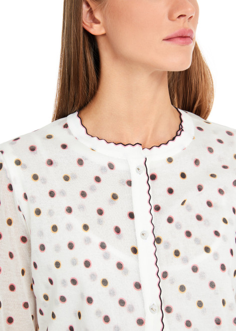 MARC CAIN COLLECTIONS Off-White Polka Dot Cardigan - Knitted In Germany | YC 39.07 M24