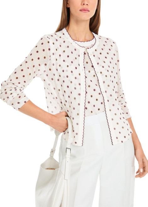 MARC CAIN COLLECTIONS Off-White Polka Dot Cardigan - Knitted In Germany | YC 39.07 M24