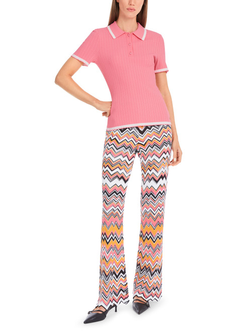 MARC CAIN COLLECTIONS Bright Candy Pink Polo Shirt - Knitted In Germany | YC 53.02 M31 MARC CAIN COLLECTIONS Bright Candy Pink Polo Shirt - Knitted In Germany | YC 53.02 M31
