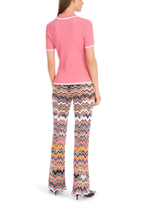 MARC CAIN COLLECTIONS Bright Candy Pink Polo Shirt - Knitted In Germany | YC 53.02 M31