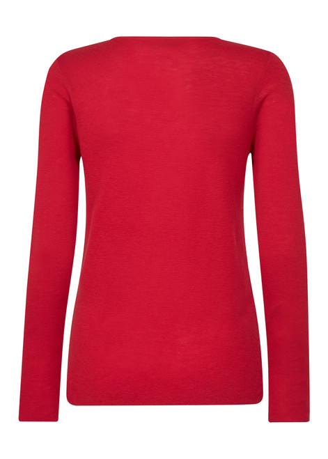 MOS MOSH Chinese Red Mmbouch O-Neck Knit | 168080 MOS MOSH Chinese Red Mmbouch O-Neck Knit | 168080