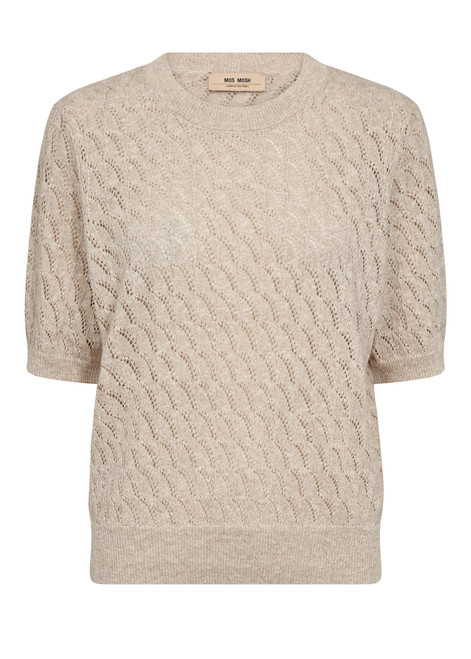 MOS MOSH Feather Gray Mmkarin Marisol Ss Linen Knit | 168720