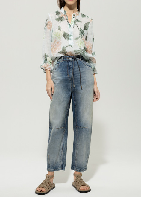 LUISA CERANO Multicolor Ramie-Blouse Mit Flower-Print | 218575/3747-3109 LUISA CERANO Multicolor Ramie-Blouse Mit Flower-Print | 218575/3747-3109