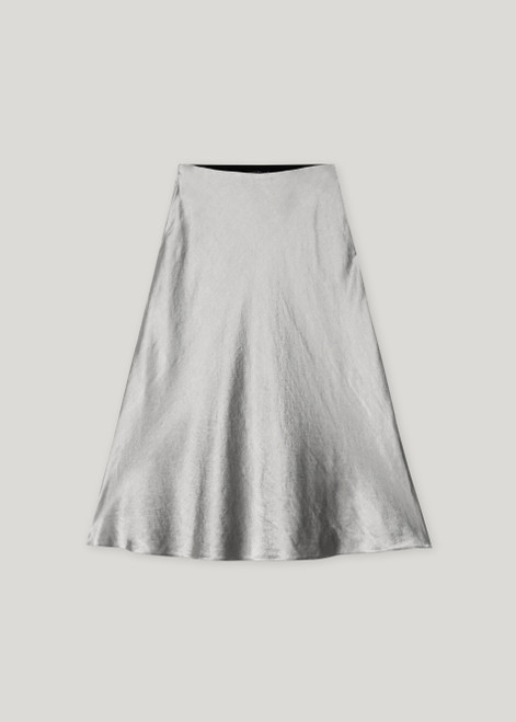 LUISA CERANO Gray Satin Skirt | 518279/3710-0151