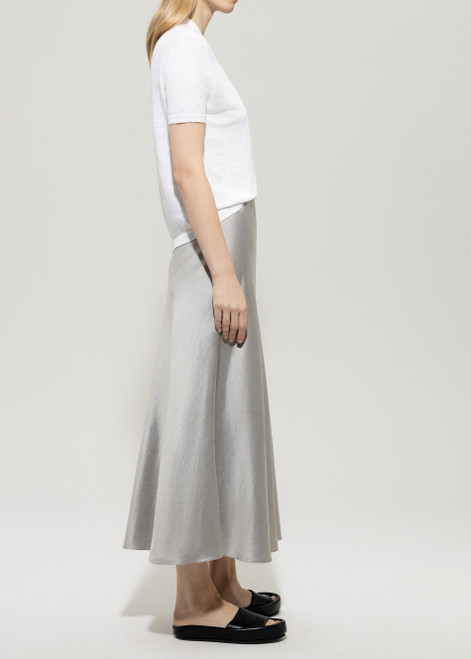 LUISA CERANO Gray Satin Skirt | 518279/3710-0151
