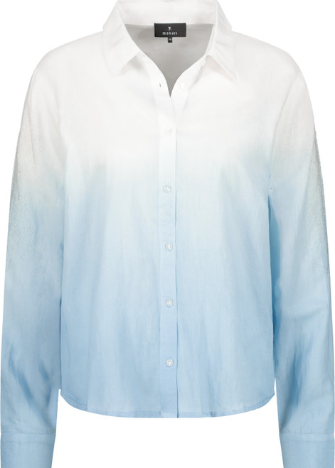 MONARI Blue Batik Shirt With Embellishment | 409132