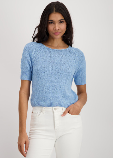 MONARI Blue Knitted Jumper With Ribbon Yarn | 409397