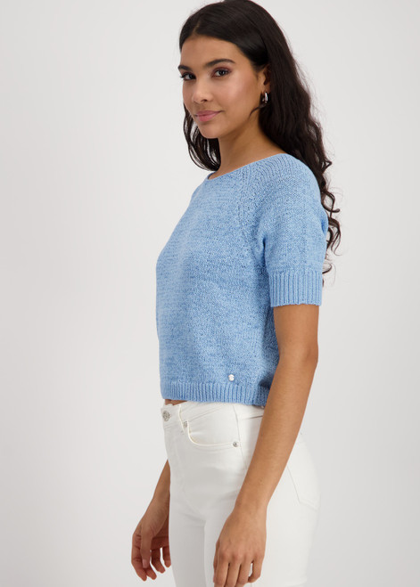 MONARI Blue Knitted Jumper With Ribbon Yarn | 409397