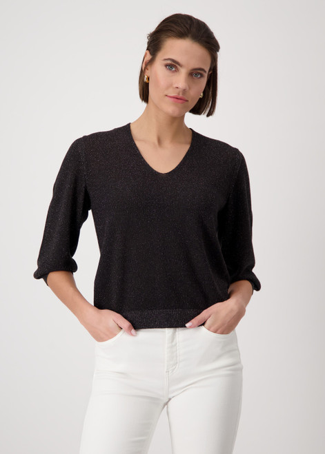 MONARI Brown Knitted Jumper With Rice Grain Pattern | 409248