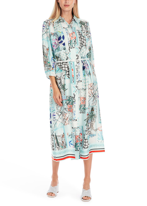MARC CAIN COLLECTIONS Breath Shirt Dress In Printed Silk | YC 21.36 W75