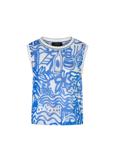 MARC CAIN COLLECTIONS Gentian Knitted In Germany Top With Print | YC 61.01 M58 MARC CAIN COLLECTIONS Gentian Knitted In Germany Top With Print | YC 61.01 M58