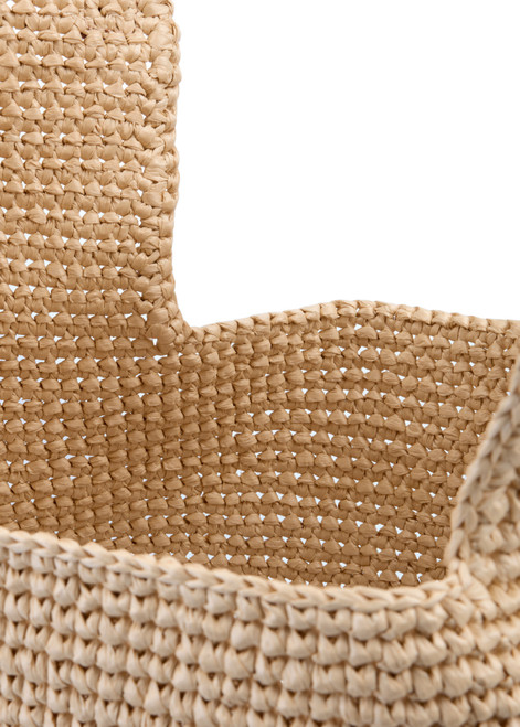 MARC CAIN COLLECTIONS Powder Cream Shopper Bag In Raffia Look | YC T6.04 Z23