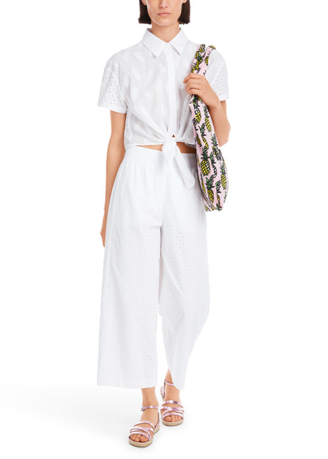 MARC CAIN SPORTS White Wheaton Lace Pattern Trousers | YS 81.65 W38 MARC CAIN SPORTS White Wheaton Lace Pattern Trousers | YS 81.65 W38