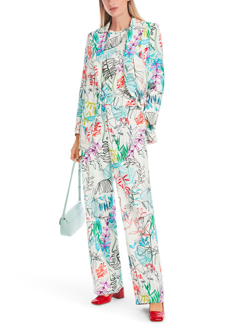 MARC CAIN COLLECTIONS Breath Trendy Blazer With All-Over Leaf Motif | YC 34.32 W64