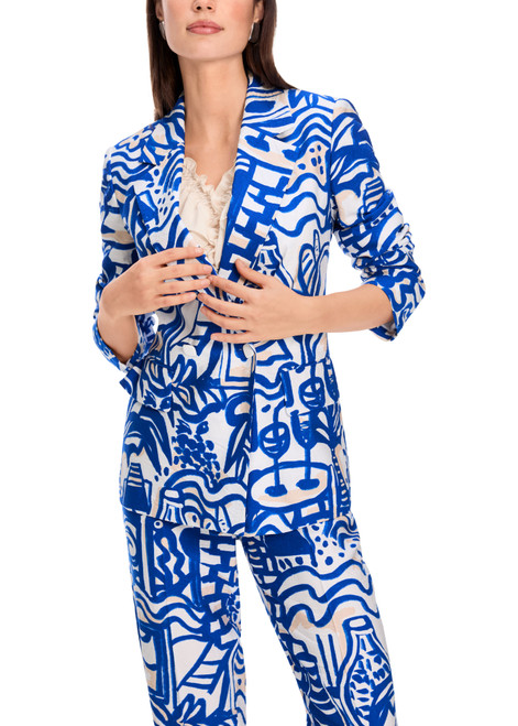 MARC CAIN COLLECTIONS Gentian Printed Blazer | YC 34.37 W79
