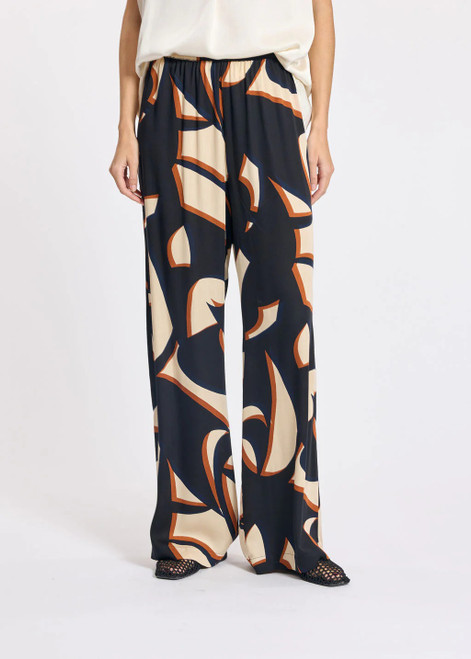 LAUREN VIDAL Graphic Flowing Graphic Viscose Pants With Elastic Waist | ALISA LAUREN VIDAL Graphic Flowing Graphic Viscose Pants With Elastic Waist | ALISA