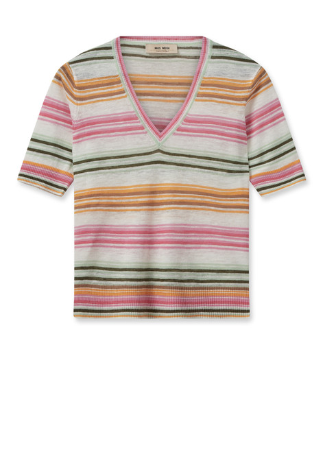 MOS MOSH Begonia Pink Mmmarin Ss Linen Knit | 158930