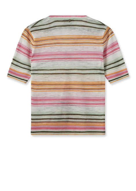 MOS MOSH Begonia Pink Mmmarin Ss Linen Knit | 158930