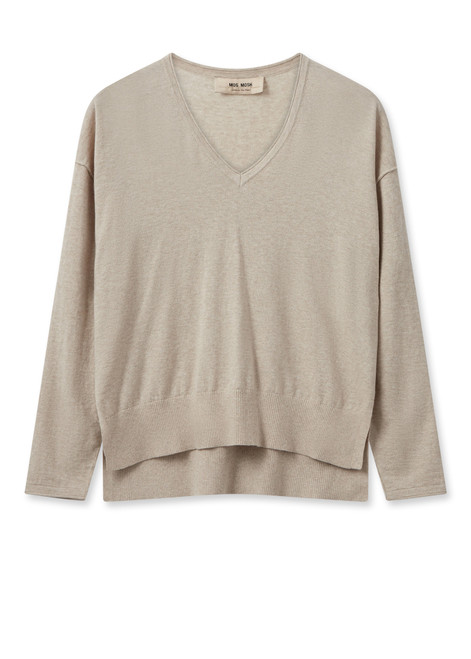 MOS MOSH Cement Mmtani V-Neck Knit | 158970