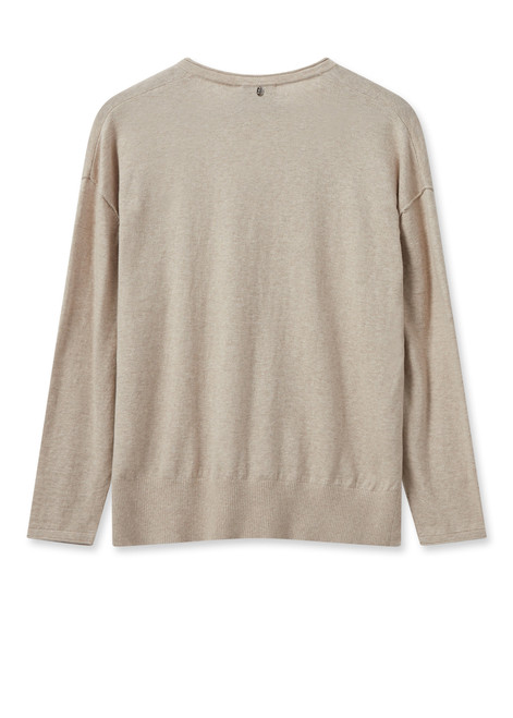 MOS MOSH Cement Mmtani V-Neck Knit | 158970 MOS MOSH Cement Mmtani V-Neck Knit | 158970