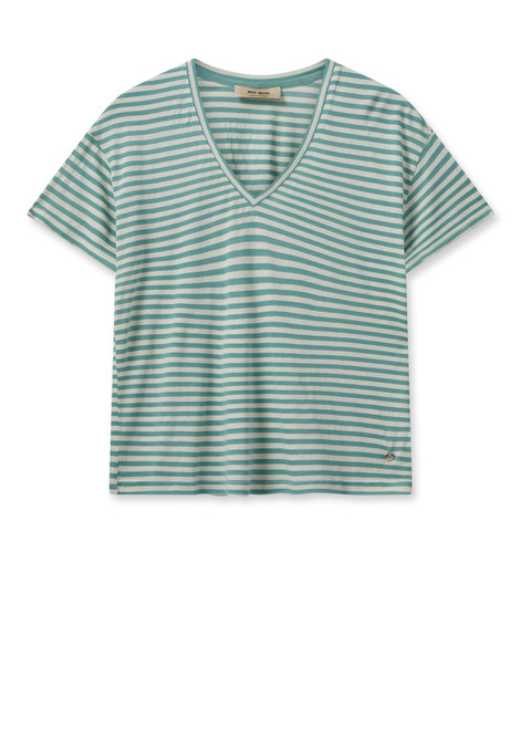 MOS MOSH Wasabi Mmjill V-Ss Stripe Tee | 159200