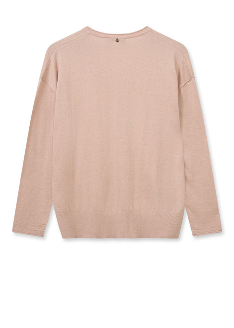 MOS MOSH Rose Smoke Mmtani V-Neck Knit | 158970