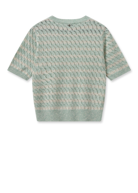 MOS MOSH Smoke Green Mmkarin Ss Linen Knit | 158910 MOS MOSH Smoke Green Mmkarin Ss Linen Knit | 158910