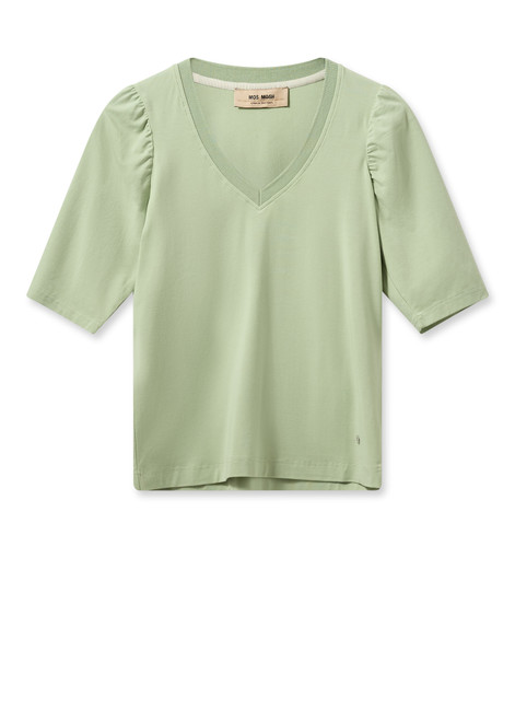 MOS MOSH Smoke Green Mmyanni V-Ss Tee | 159050 MOS MOSH Smoke Green Mmyanni V-Ss Tee | 159050