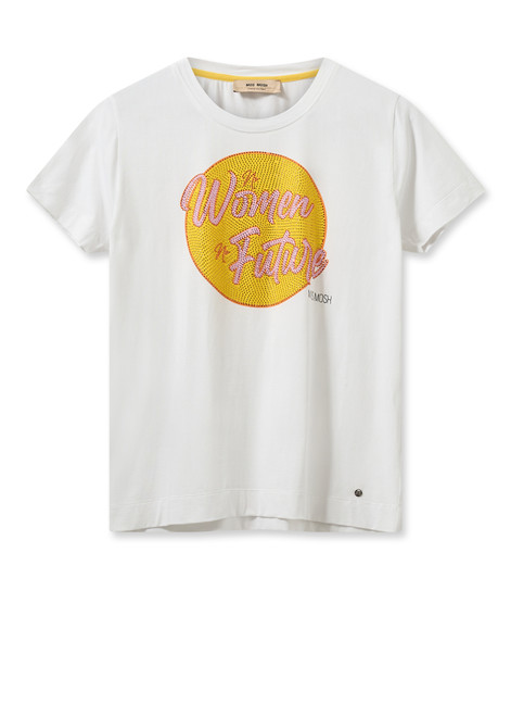 MOS MOSH White Mmdemi O-Ss Glam Tee | 159360 MOS MOSH White Mmdemi O-Ss Glam Tee | 159360