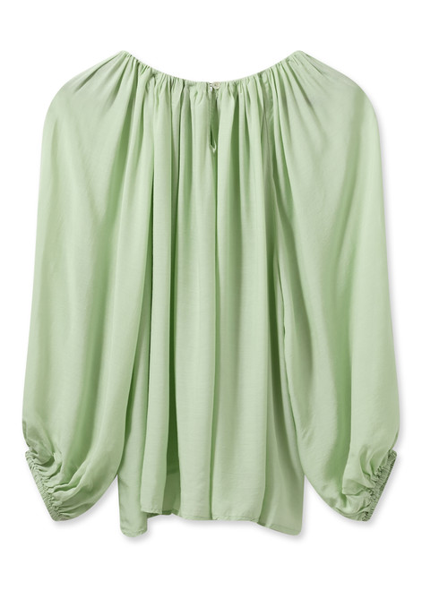 MOS MOSH Smoke Green Mmsansa Boheme Soft Blouse | 159680