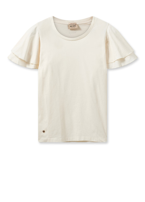MOS MOSH Ecru Mmpirri Flounce Tee | 160990
