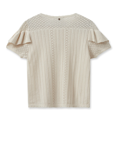 MOS MOSH Ecru Mmkatee Ss Knit Top | 158870