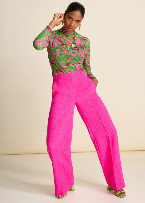 POM Wide Leg Pink Glow Pants | SP7696 POM Wide Leg Pink Glow Pants | SP7696