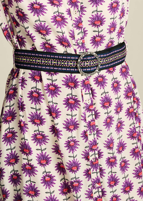 POM Stella Flower Ecru Dress | SP7750