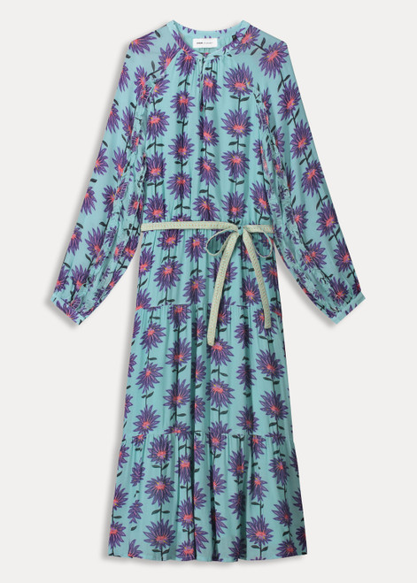 POM Georgie Flower Aqua Dress | SP7754