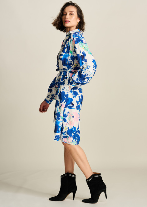 POM Crane Birds Blue Dress | SP7761 POM Crane Birds Blue Dress | SP7761