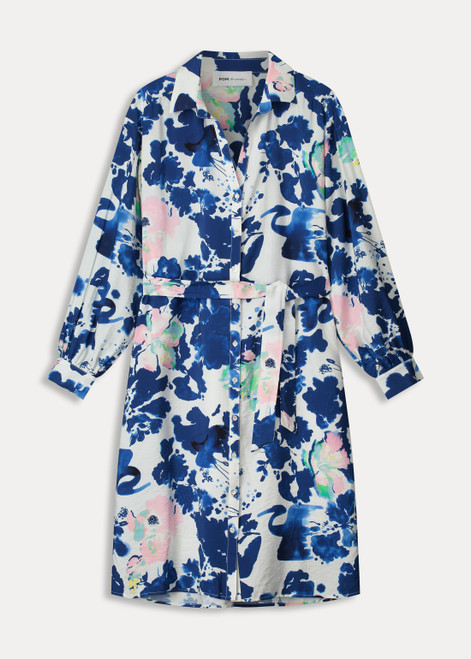 POM Crane Birds Blue Dress | SP7761