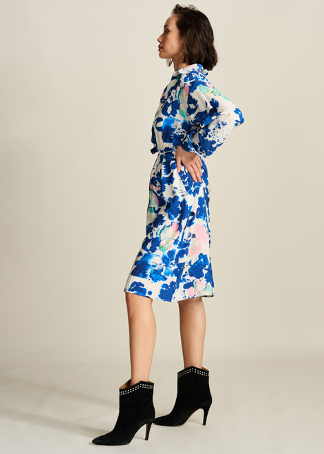 POM Crane Birds Blue Dress | SP7761
