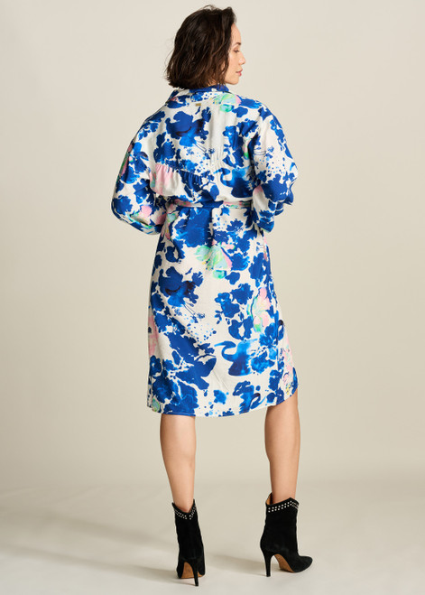 POM Crane Birds Blue Dress | SP7761