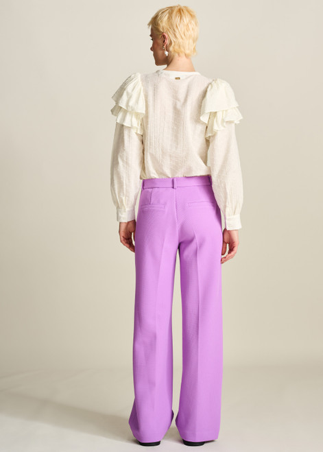 POM Pique Wide Leg Purple Pants | SP7771
