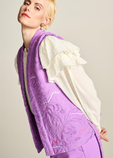POM Quilted Purple Gilet | SP7784