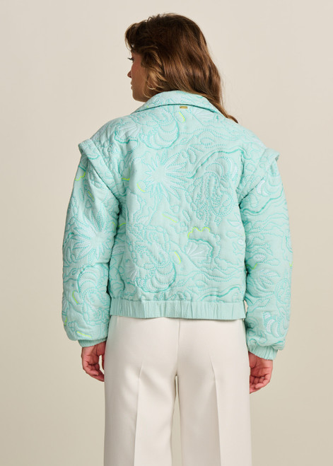 POM Quilted Aqua Blue Jacket | SP7785
