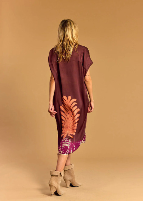 LAUREN VIDAL Ambra Coral Printed Caftan Dress | AMBRA