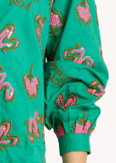 POM Blouse - Fern Green Shine | SP7412