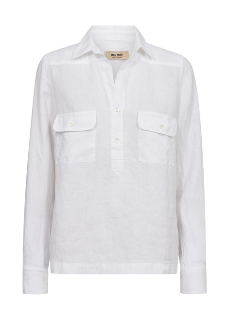 MOS MOSH White Enna Linen Pocket Blouse | 168430 MOS MOSH White Enna Linen Pocket Blouse | 168430