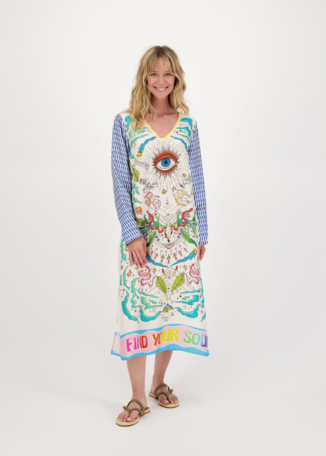 ME369 921-Enlighmnt Violet V Neck T Dress | 125L70748 ME369 921-Enlighmnt Violet V Neck T Dress | 125L70748