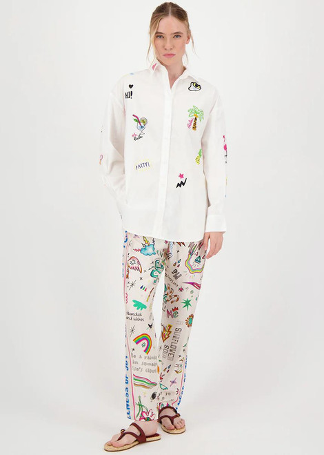 ME369 506-White Madison Oversized Emb Shi | 125L31393 ME369 506-White Madison Oversized Emb Shi | 125L31393