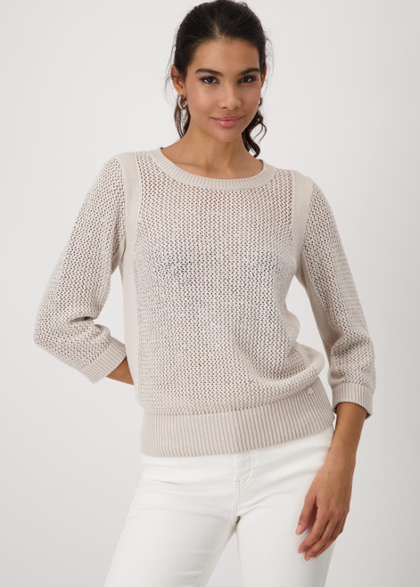 MONARI Beige Knitted Jumper With Embellishment | 409272 MONARI Beige Knitted Jumper With Embellishment | 409272
