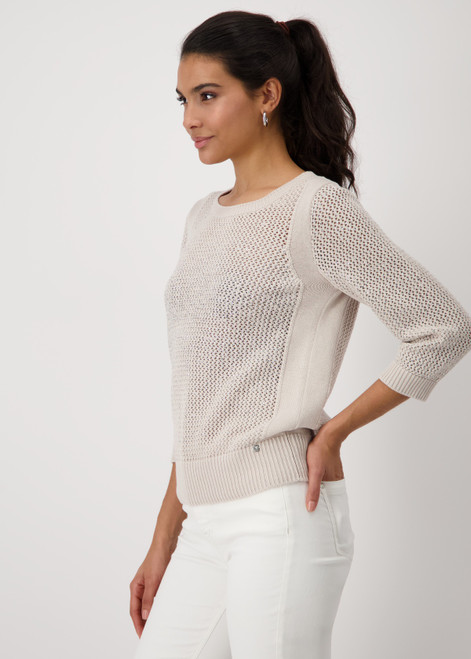 MONARI Beige Knitted Jumper With Embellishment | 409272 MONARI Beige Knitted Jumper With Embellishment | 409272
