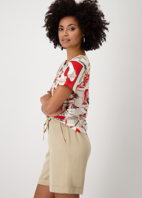 MONARI Red T-Shirt With Polaroid Print | 409742 MONARI Red T-Shirt With Polaroid Print | 409742